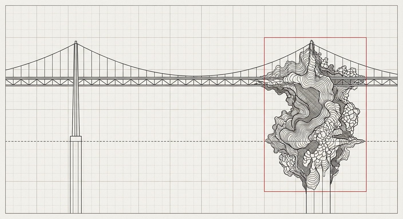 Infrastructure Cancer — uncontrolled replication when the construction tape mutates; living matter without safeguards